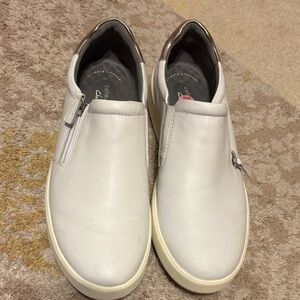 Clarks Women's White Slip-On Athletic Shoes